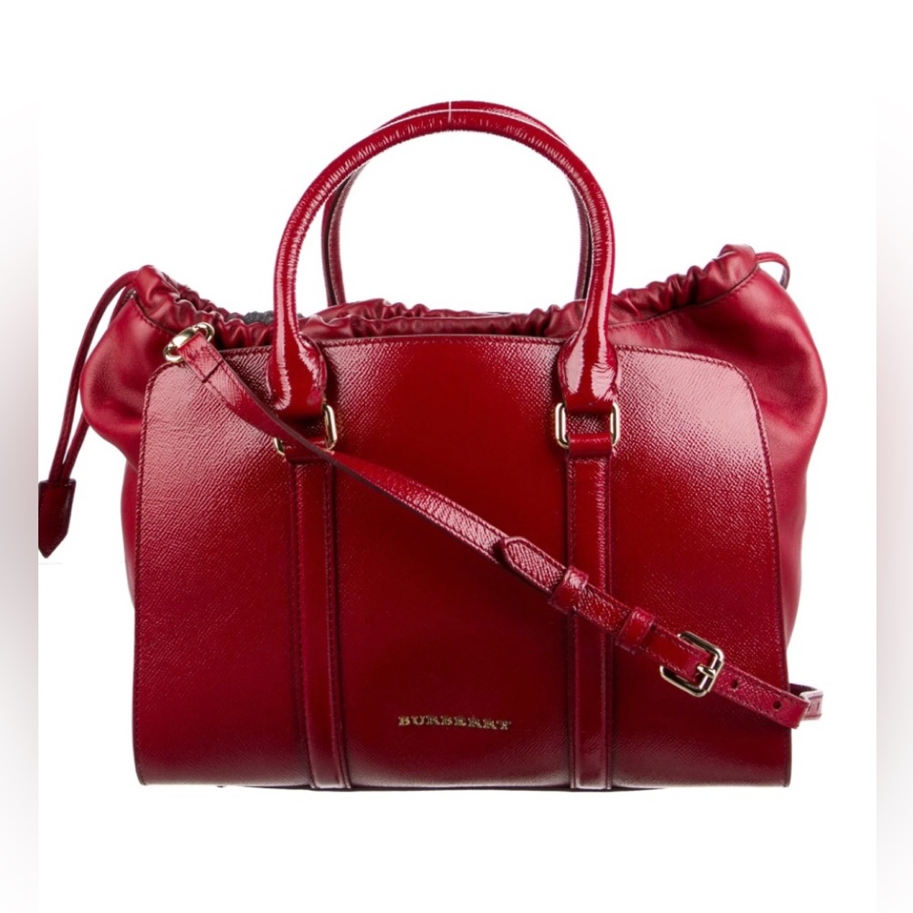 Burberry Dinton' Tote Red Leather Medium 2 way Tote
